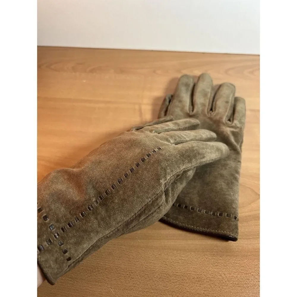 Womens Leather Gloves Brown Size Large Totes